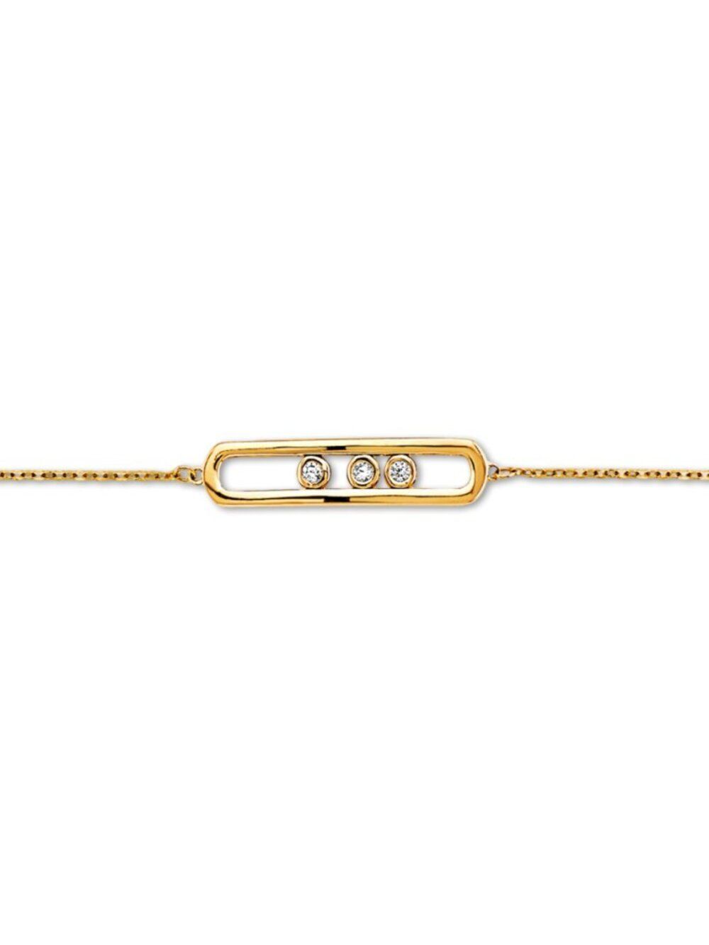 14K Solid Gold CZ Center ID Bracelet | Adjustable Chain By Tehrani Jewelry